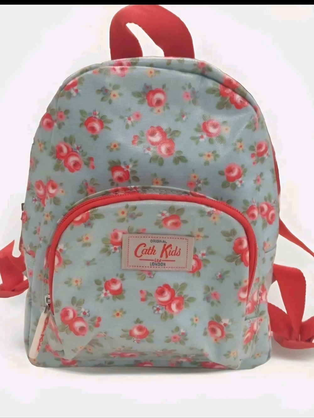 Cath Kidston Floral Roses Mini Child size Backpack in Light Blue and Coral Red